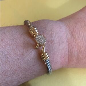 Elegant Two-Tone Bracelet with Gold Accents